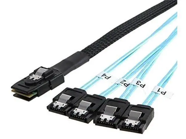 Alt view image 7 of 7 - 50cm Internal Mini SAS SFF-8087 to 4×SATA 7Pin Hard Drive Cable, 6Gbps Server RAID Data Cable
