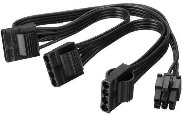 Main image of 6Pin Male to 3 IDE 4Pin Female Power Splitter Cable, 1-to-3 Molex Port Multiplier