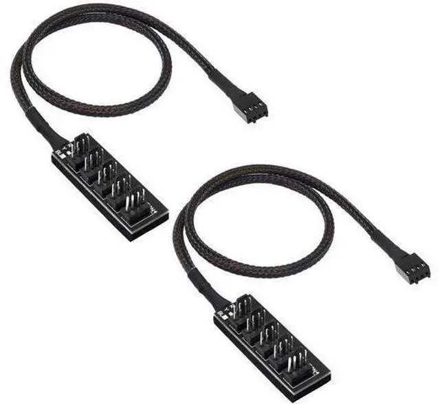 Main image of 2-Pack 14.8 Inch 1-to-5 4-Pin PWM Fan Hub Splitter Cable for PC Cooling Fans