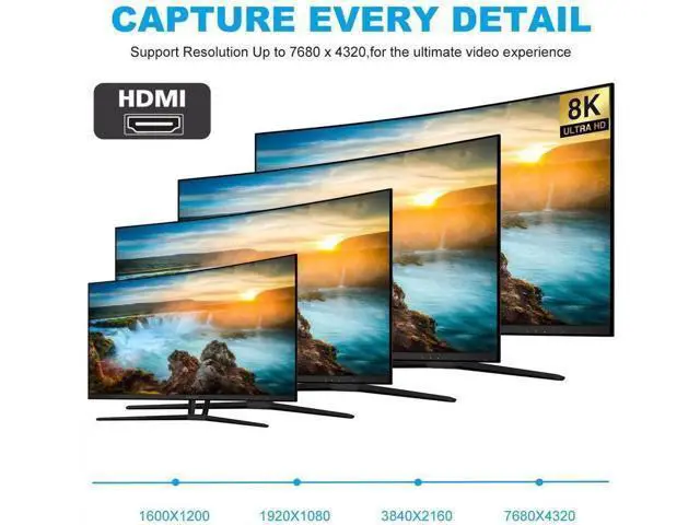 Alt view image 6 of 7 - Vertical Down 90° Low Profile HDMI 2.1 Extension Adapter, HDMI Male to Female Connector Supports 8K@60Hz UHD HDTV