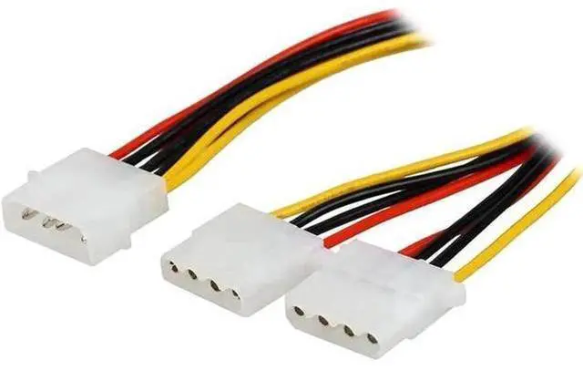 Alt view image 2 of 5 - 18AWG 8 Inch Molex 4Pin LP4 Male to 2 Female Power Splitter Cable