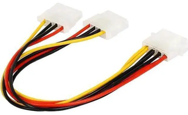 Alt view image 4 of 5 - 18AWG 8 Inch Molex 4Pin LP4 Male to 2 Female Power Splitter Cable