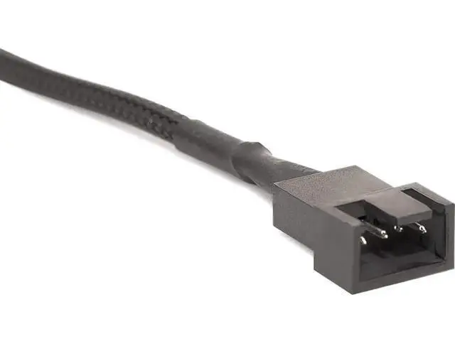 Alt view image 5 of 5 - 4 Pack 10.5 Inch Black Nylon Braided PWM Fan Extension Cables, Compatible with 3-Pin & 4-Pin ATX PC Case Cooling Fans