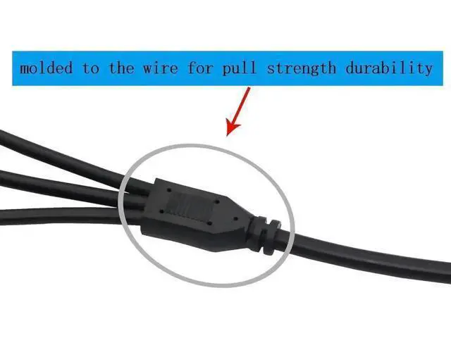 Alt view image 2 of 7 - 35cm DC 5.5x2.1mm Plug to 3-Port Fan Splitter Cable, DC 5.5*2.1 Male to Triple 3Pin/4Pin PC Case Fan Power Adapter Cord