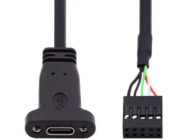Alt view image 5 of 6 - 17cm USB 2.0 9/10Pin Front Panel Header Male to USB-C Female Extension Cable with 12cm PCIe Slot Bracket