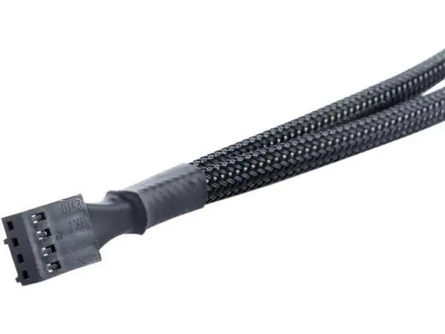 Alt view image 2 of 4 - 10 Inch Black Sleeved 4 Pin PWM 1 to 2 Y Splitter Cable for PC Cooling Fans