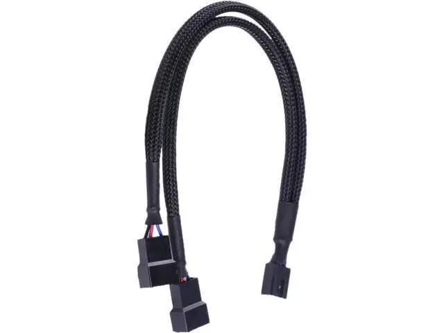 Alt view image 4 of 4 - 10 Inch Black Sleeved 4 Pin PWM 1 to 2 Y Splitter Cable for PC Cooling Fans