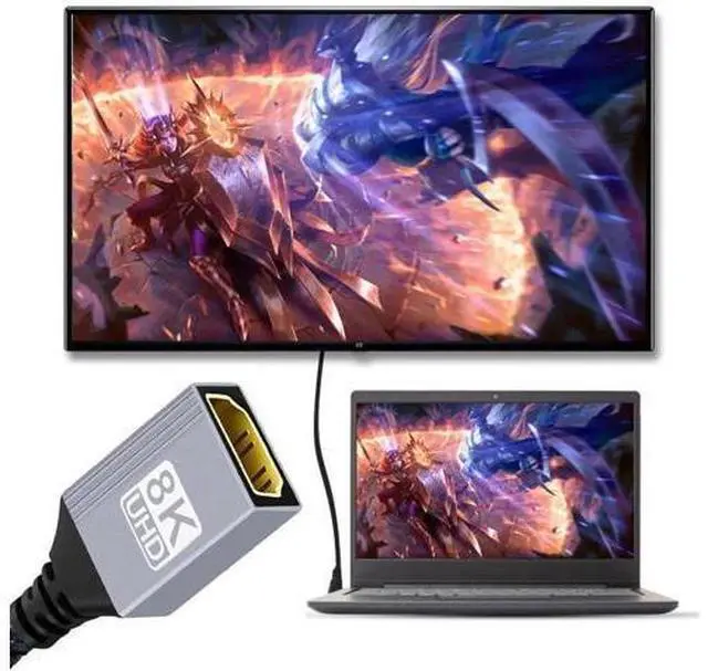 Alt view image 2 of 7 - 17CM Micro HDMI Type-D 2.1 Male to HDMI Female Extension Cable, 8K UHD Cord for DV Camera Laptop Portable Monitor