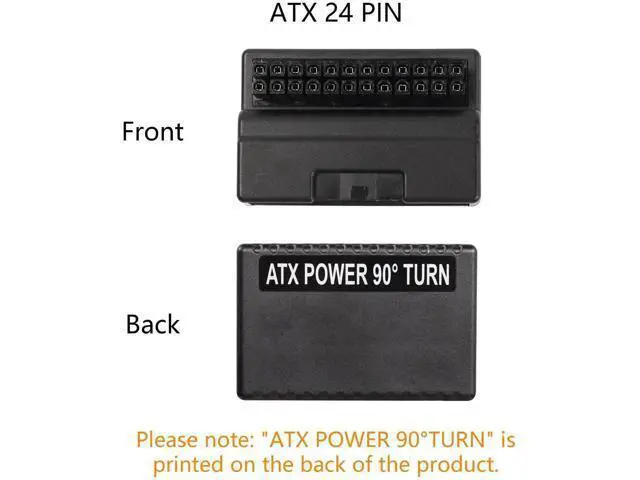 Alt view image 4 of 7 - 90 Degree Right Angle ATX 24Pin Adapter Board, ATX 24Pin Male to Female Pass-Through Connector for Desktop Motherboard PSU Wiring