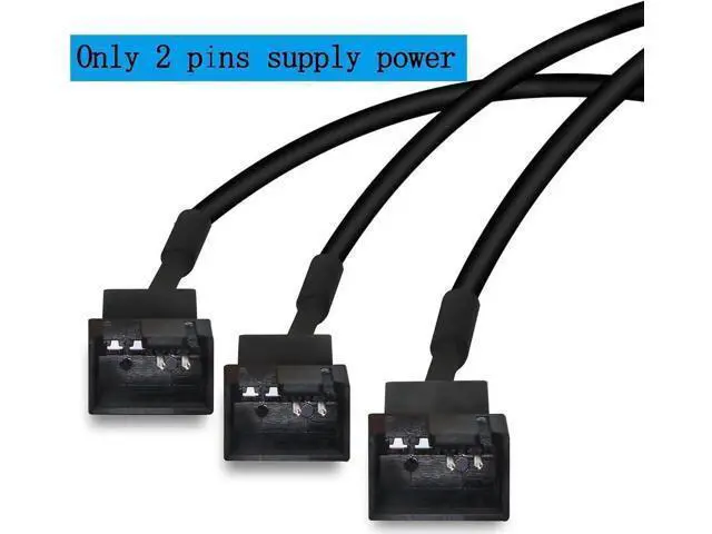 Alt view image 4 of 7 - 35cm DC 5.5x2.1mm Plug to 3-Port Fan Splitter Cable, DC 5.5*2.1 Male to Triple 3Pin/4Pin PC Case Fan Power Adapter Cord