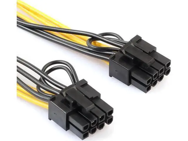 Alt view image 3 of 5 - 8 Inches PCIe Power Splitter Cable, PSU Single 6Pin to Dual 8Pin (6+2) GPU Power Adapter Cord for Graphics Card Mining Rig