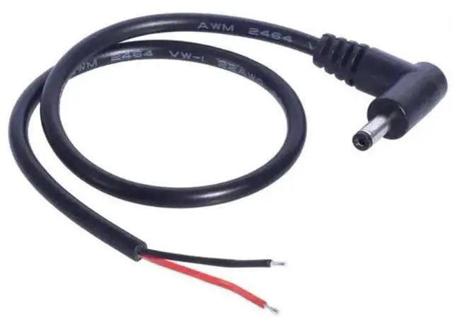 Main image of 90 Degree Right Angle 3.5mm x 1.35mm Male DC Pigtail Power Cable, DC Charging Lead for CCTV Cameras & LED Light Strips