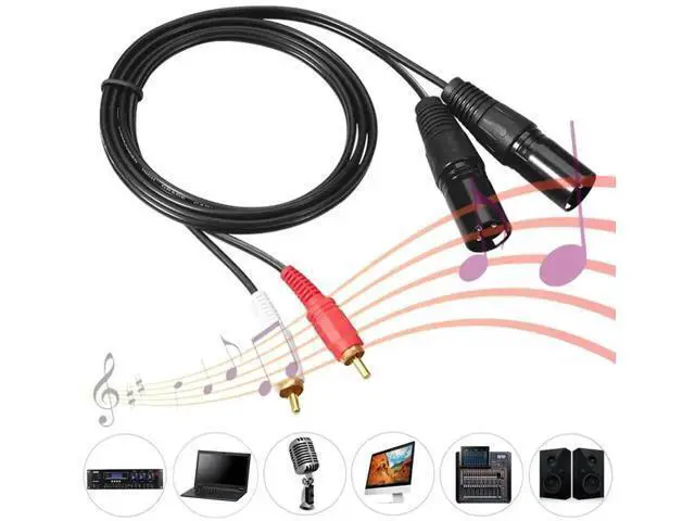 Alt view image 3 of 4 - 2 RCA Male to Dual XLR Male Stereo Audio Cable, Professional Signal Adapter Cord for Mixer, Microphone & Headphone Amplifier