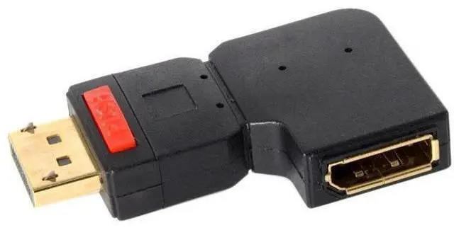 Main image of 90 Degree Left Angle DisplayPort Male to Female Extension Adapter, Standard DP Right-Angled Connector Extender