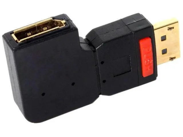 Alt view image 6 of 7 - 90 Degree Left Angle DisplayPort Male to Female Extension Adapter, Standard DP Right-Angled Connector Extender