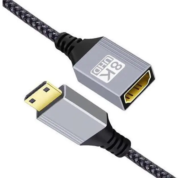 Main image of 17CM Type-C Mini HDMI 2.1 Male to HDMI Female Extension Cable, Supports 8K UHD for DV Camera Laptop Portable Monitor