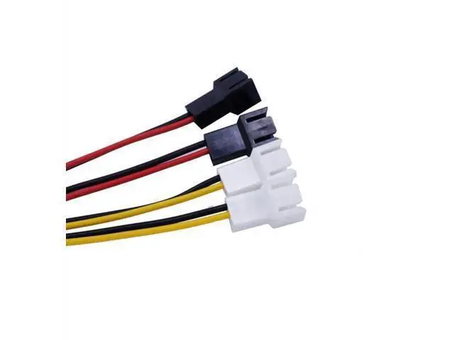 Alt view image 3 of 5 - 1 Piece 4-Pin to 3-Pin Fan Power Adapter Cable, Dual 12V & Dual 5V Output PC Case Cooling Fan Wire, 12.5cm Length