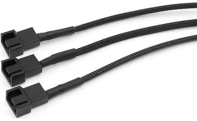 Alt view image 3 of 6 - 2 Pack 10 Inch Molex to Triple 3Pin/4Pin PC Case Fan Splitter Power Adapter Cable