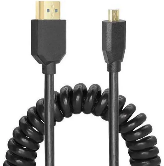 Main image of Coiled Straight Micro HDMI to HDMI 2.1 Cable, 48Gbps 8K@120Hz Dynamic HDR for Digital Cameras