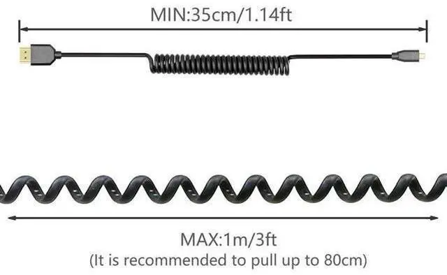 Alt view image 3 of 7 - Coiled Straight Micro HDMI to HDMI 2.1 Cable, 48Gbps 8K@120Hz Dynamic HDR for Digital Cameras