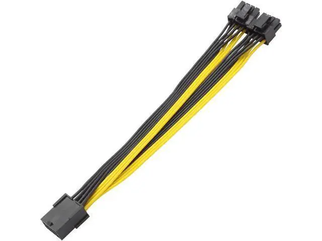 Alt view image 4 of 5 - 8 Inch PCIe 8Pin to 2 x 8Pin (6+2) Power Splitter Cable for GPU & Mining Rigs