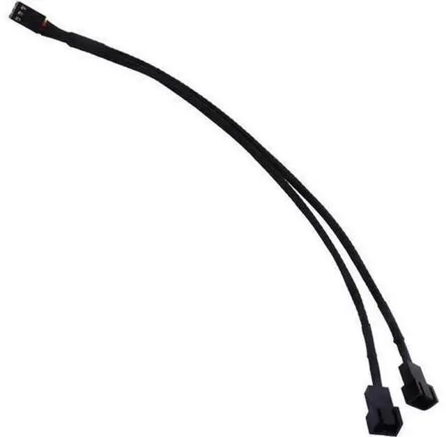 Main image of 10 Inches Braided Sleeved 3-Pin Fan Y-Splitter Cable, 1-to-2 PC Case/CPU Fan Splitter Adapter for Motherboard