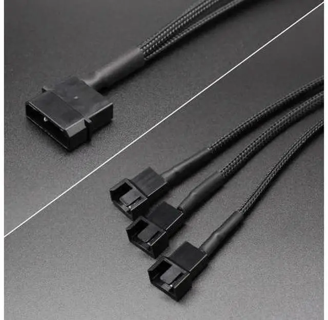 Alt view image 5 of 6 - 2 Pack 10 Inch Molex to Triple 3Pin/4Pin PC Case Fan Splitter Power Adapter Cable