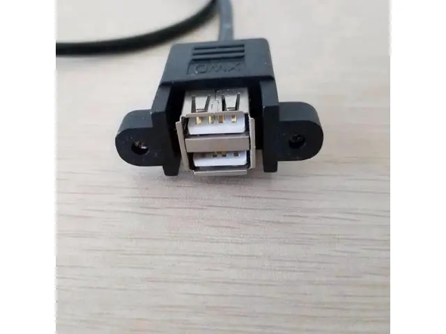 Alt view image 2 of 3 - Internal Motherboard USB 9Pin Header to Dual USB-A Female Screw Mount Panel Extension Cable