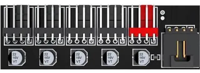 Main image of 5 Ports 4Pin PWM Fan Splitter Hub, Motherboard 4Pin to 5-Way Fan Cable for 12V PC Fans