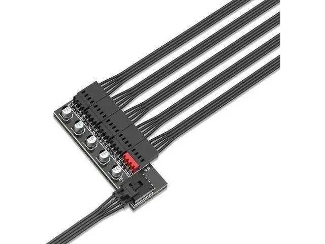 Alt view image 2 of 7 - 5 Ports 4Pin PWM Fan Splitter Hub, Motherboard 4Pin to 5-Way Fan Cable for 12V PC Fans