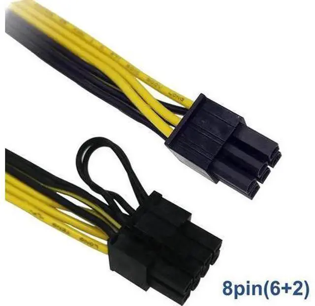Alt view image 4 of 4 - 1.64ft 18AWG PCIe 6Pin to 8Pin(6+2) Male to Male Mining Power Cable, Compatible with DPS-800GB DPS-1200 Server PSU & Mining Breakout Board