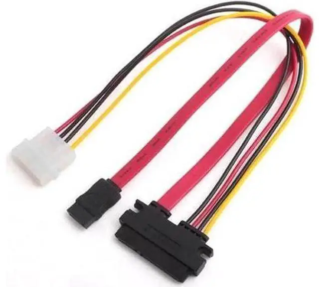 Main image of 50CM Red 22Pin SATA III 6Gbps Combo Cable, 22Pin to 7Pin Data + 4Pin Molex Power