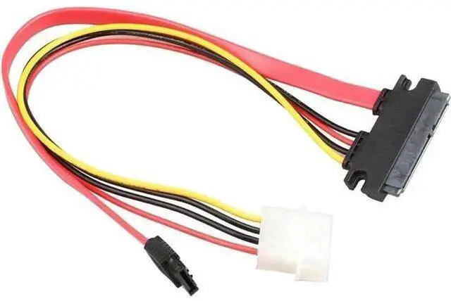 Alt view image 3 of 4 - 50CM Red 22Pin SATA III 6Gbps Combo Cable, 22Pin to 7Pin Data + 4Pin Molex Power