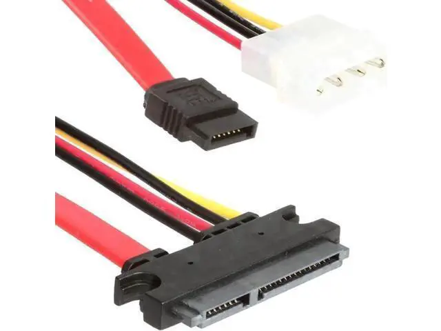 Alt view image 4 of 4 - 50CM Red 22Pin SATA III 6Gbps Combo Cable, 22Pin to 7Pin Data + 4Pin Molex Power