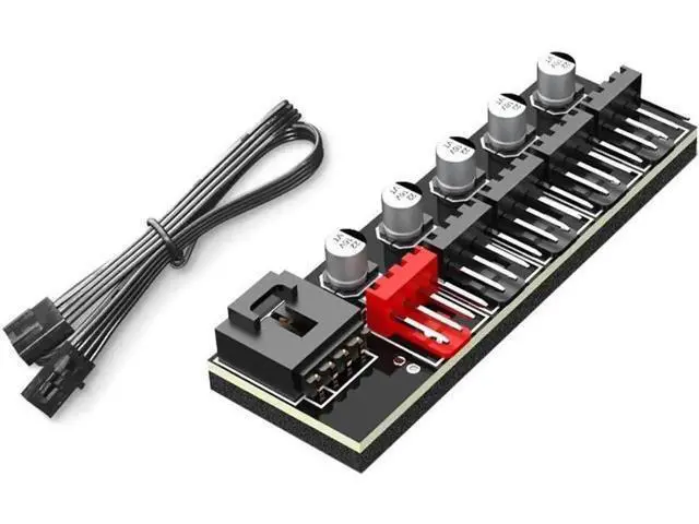 Alt view image 6 of 7 - 5 Ports 4Pin PWM Fan Splitter Hub, Motherboard 4Pin to 5-Way Fan Cable for 12V PC Fans