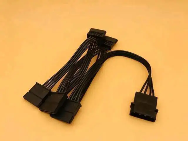 Main image of 4Pin IDE Molex to 5 Port 15Pin SATA Power Splitter Cable, 18AWG Wire for HDD SSD PC & Miner