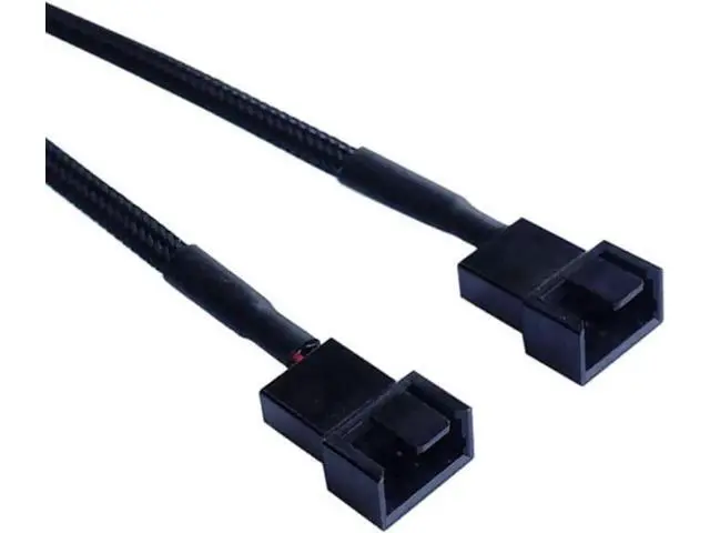 Alt view image 2 of 6 - 10 Inch Black Sleeved Molex LP4 to Dual 3/4 Pin PWM Fan Y Splitter Cable