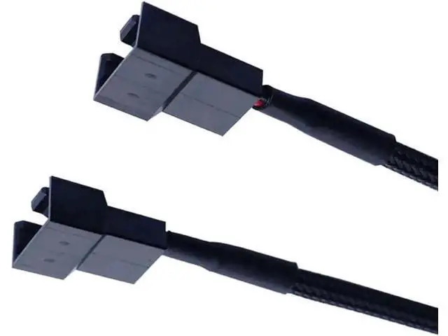 Alt view image 5 of 6 - 10 Inch Black Sleeved Molex LP4 to Dual 3/4 Pin PWM Fan Y Splitter Cable