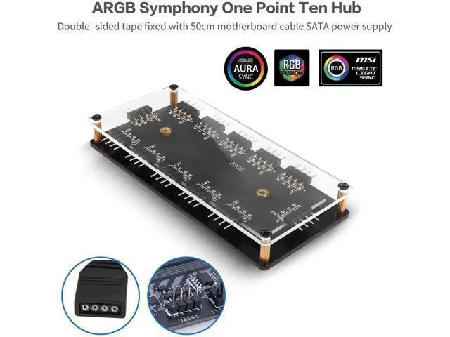 Alt view image 4 of 6 - 1 to 10 4Pin RGB LED Y-Splitter Cable with 50CM Extension Wire, 12V RGB Strip Connector for 5050 3528 LED Strips