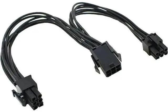 Main image of 8 Inches PCIe Molex 6Pin to Dual PCIe 6Pin Splitter Ribbon Cable, GPU Power Extension Cord for Mining Rig Graphics Card