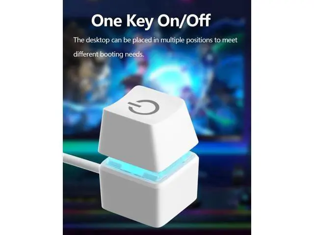 Alt view image 7 of 7 - External PC Power Reset Switch with LED Indicator, 65 Inch Long Extension Cable, Desktop Motherboard External Startup Button