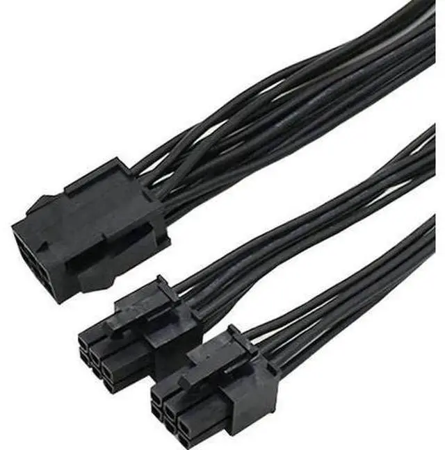 Alt view image 5 of 5 - 8 Inches PCIe Molex 6Pin to Dual PCIe 6Pin Splitter Ribbon Cable, GPU Power Extension Cord for Mining Rig Graphics Card