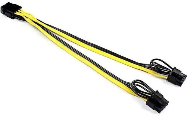 Main image of 6 Inches PCIe 6 Pin to Dual 8Pin GPU Power Splitter Cable, Mining Graphics Card PCI Express Power Adapter Cord