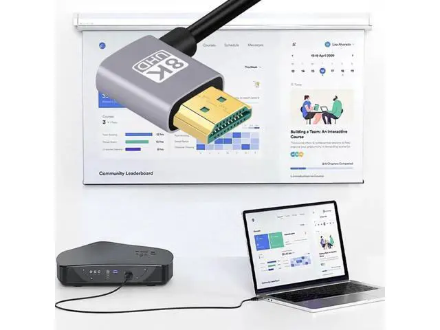 Alt view image 3 of 7 - 50cm Ultra-Thin HDMI 2.1 Cable, Dual 90 Degree Right Angle Type-A Male to Male Cord, Super Flexible Slim Wire Supports 8K & 4K for Computer, HDTV