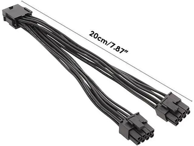 Alt view image 5 of 5 - 20CM 8Pin to Dual 8Pin GPU Power Splitter Cable, PSU PCIe 8Pin Power Extension Cord for Graphics Card