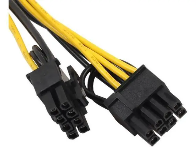 Alt view image 2 of 3 - 20CM PCI-E 6 Pin to Dual 6+2 Pin Power Splitter Cable, 6Pin to Dual 8Pin Adapter Cord for Graphics Card