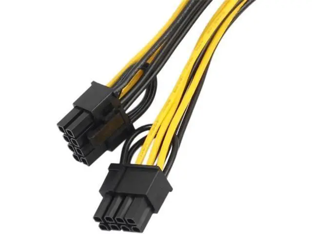 Alt view image 3 of 3 - 20CM PCI-E 6 Pin to Dual 6+2 Pin Power Splitter Cable, 6Pin to Dual 8Pin Adapter Cord for Graphics Card