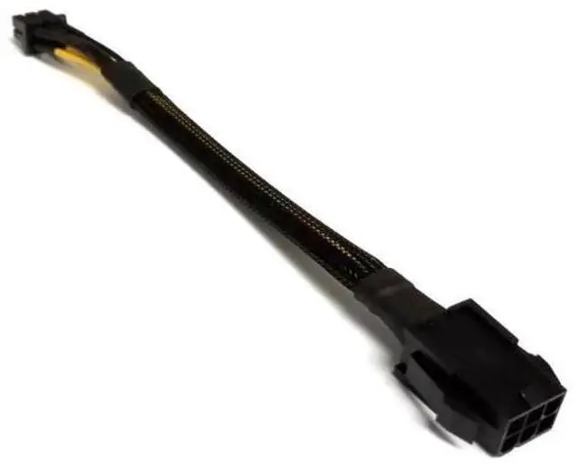 Main image of 34cm (13.3 Inch) Black Sleeved PCIe 8 Pin Female to CPU 8 Pin (4+4 Detachable) EPS 12V Power Adapter Cable