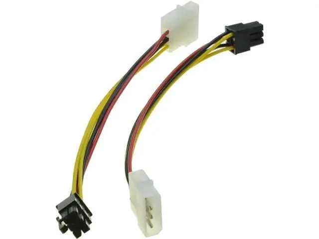 Alt view image 2 of 6 - 4 Pin Molex to 6 Pin PCIe GPU Power Adapter Converter Cable for Graphics Card