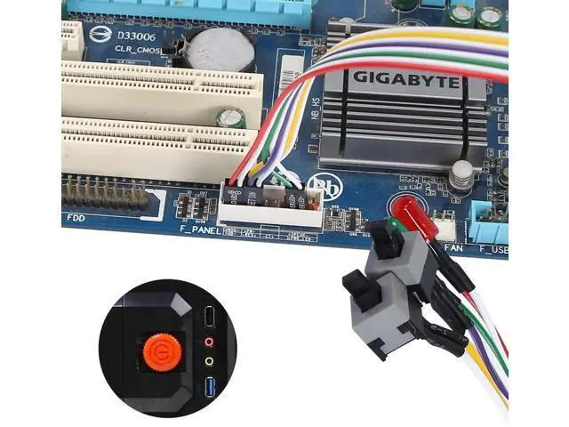 Alt view image 3 of 6 - 2 Pack ATX PC Power On/Off & Reset Switch Cable with HDD LED Indicator, 65cm Front Panel Wire Assembly Kit for Desktop Motherboard